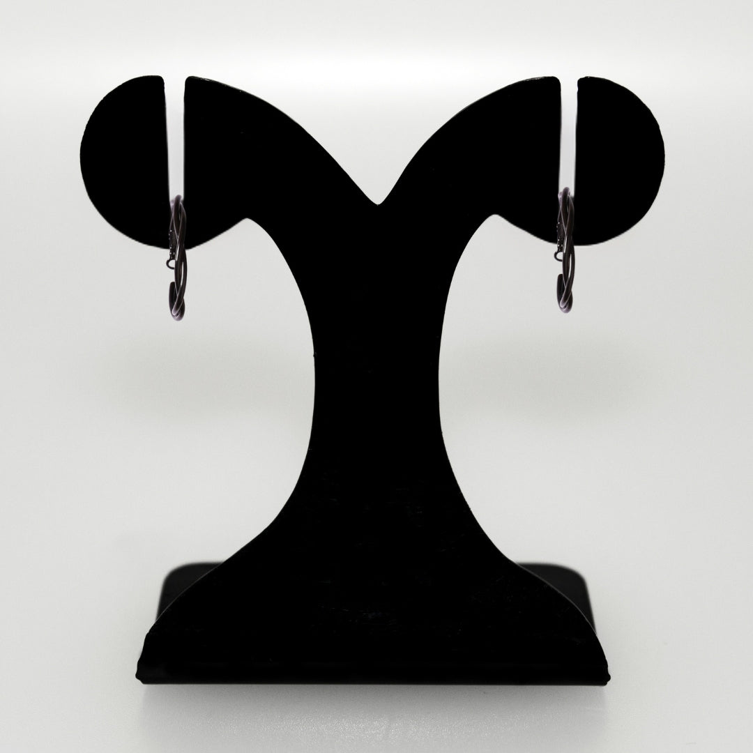 Twisted Multi Layered Black Hoop Earrings Nestasia