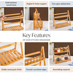 Two Tier Bamboo Countertop Shelf Stand Nestasia