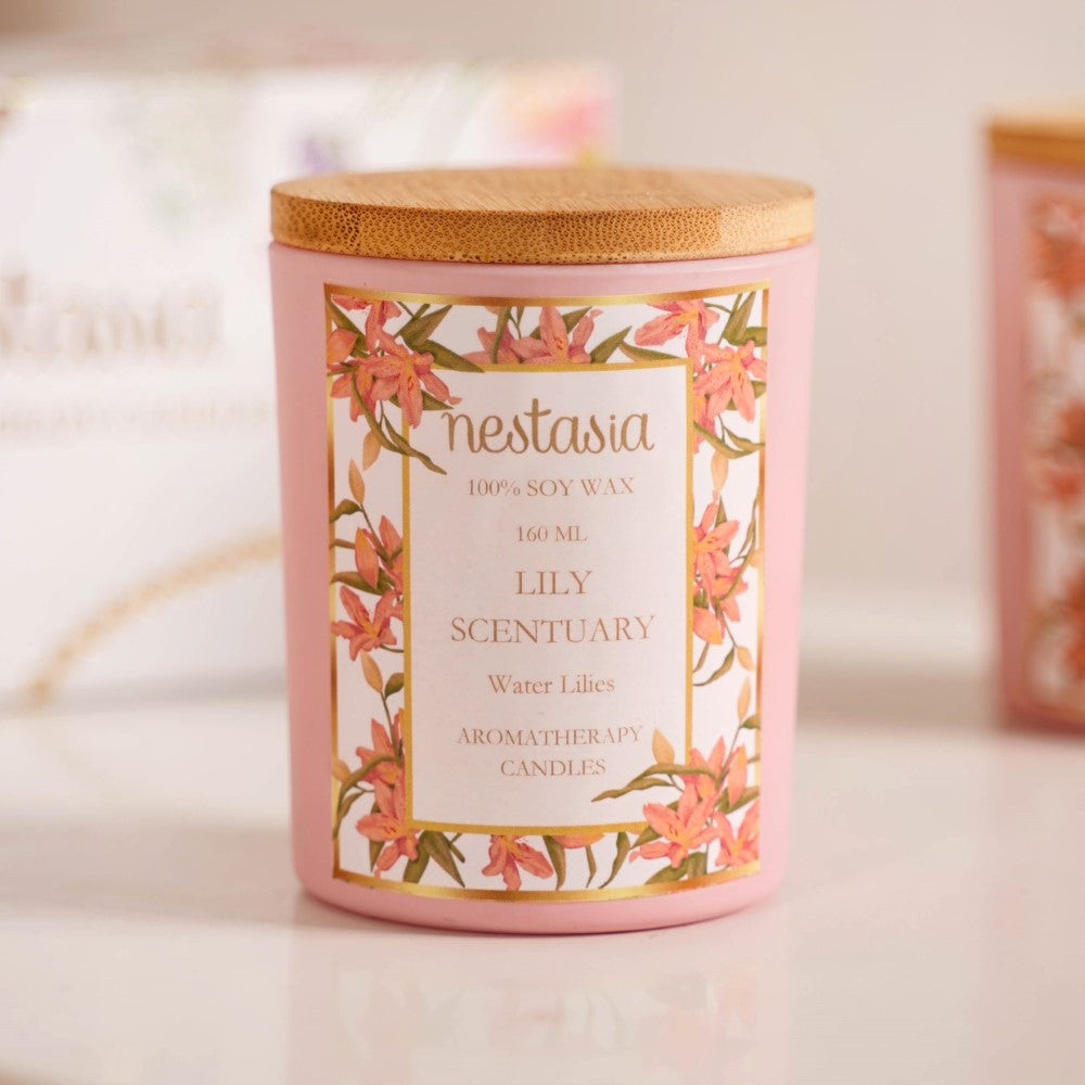 Jasmine & Lily Soy Wax Scented Candles Set Of 2 Nestasia