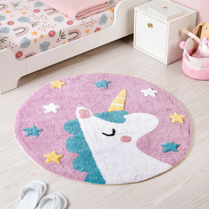 Unicorn Round Floor Mat 100cm Nestasia