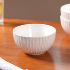 Costola Ceramic Serving Bowl Set Of 4 Off White 650ml Nestasia