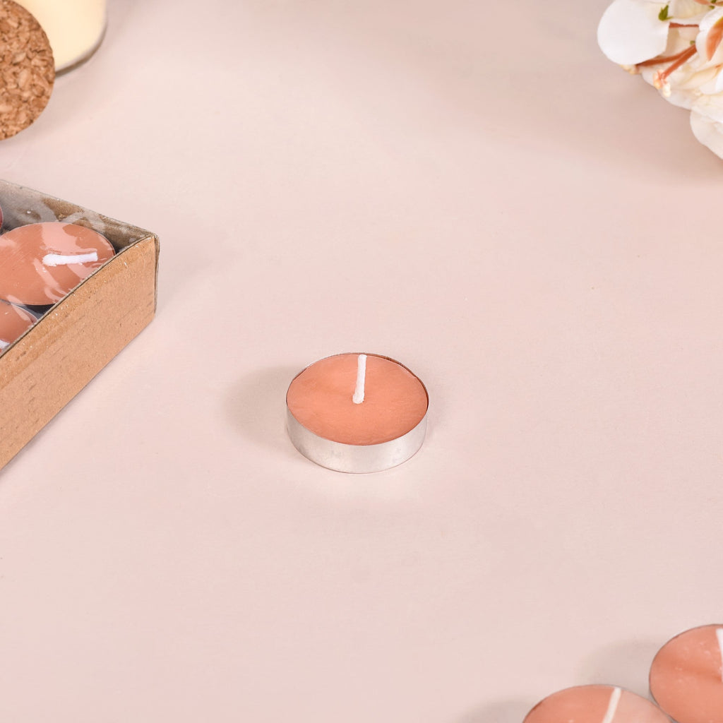 Festive Tealight Candles Peach Set Of 50 Nestasia