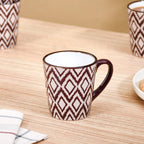 Kaleido Ceramic Tea Cup Set Of 6 Brown 250ml Nestasia