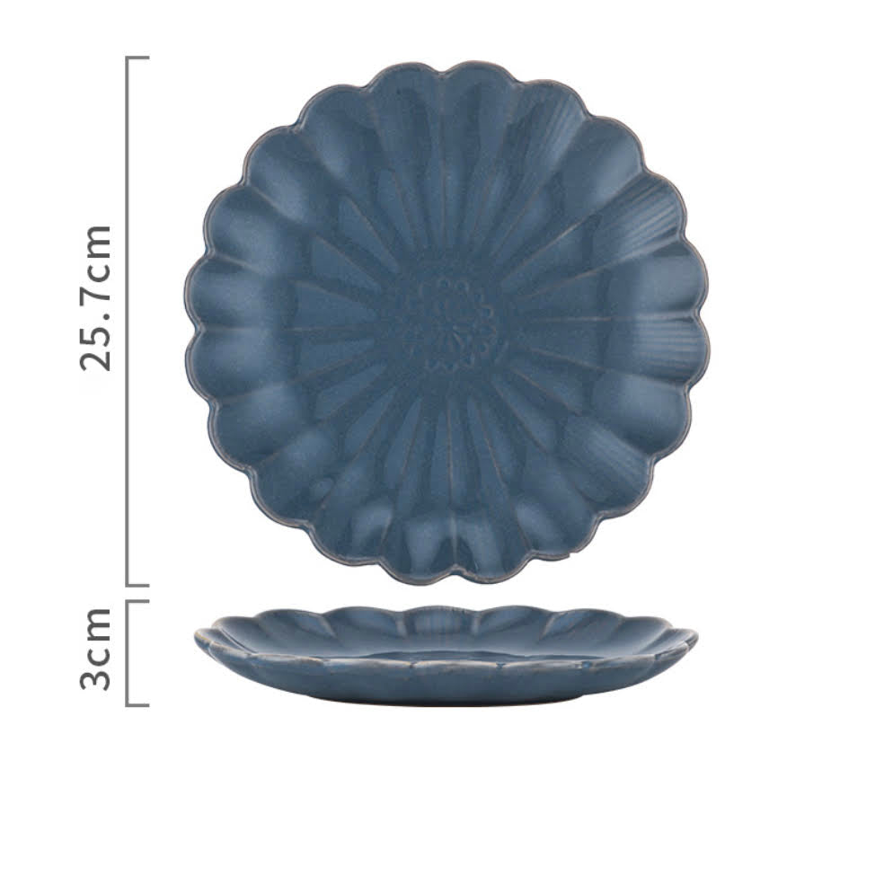 Ocean Ceramic Dinner Plate Blue 10 Inch Nestasia