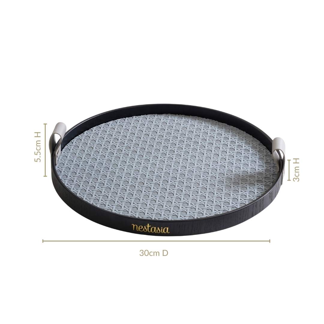 Urban Weave Multipurpose Round Tray Grey Nestasia