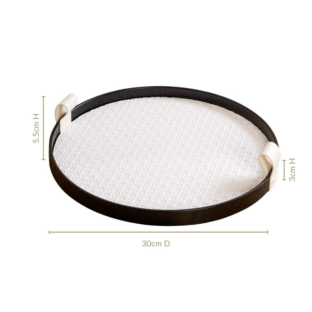 Urban Weave Multipurpose Round Tray White Nestasia