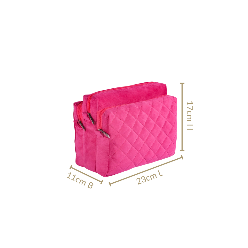 Pink Quilted Stylish Vanity Pouch Nestasia