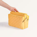 Velvet Travel Makeup Pouch Yellow Nestasia