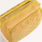 Velvet Travel Makeup Pouch Yellow Nestasia
