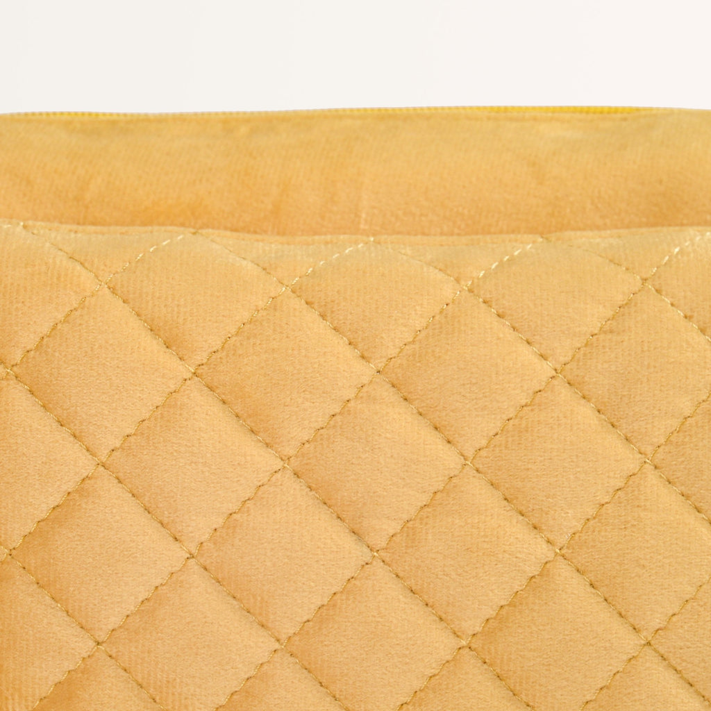 Velvet Travel Makeup Pouch Yellow Nestasia