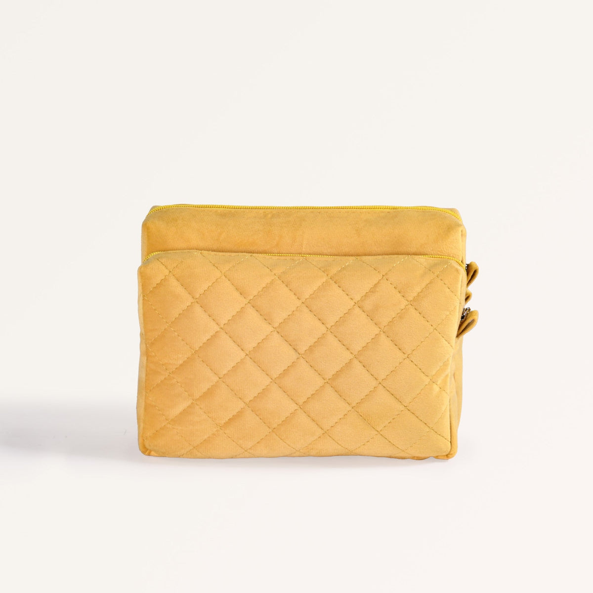 Velvet Travel Makeup Pouch Yellow Nestasia