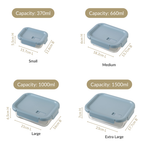 Venti Food Containers Blue Set Of 4 370ml 660ml 1000ml 1500ml Nestasia