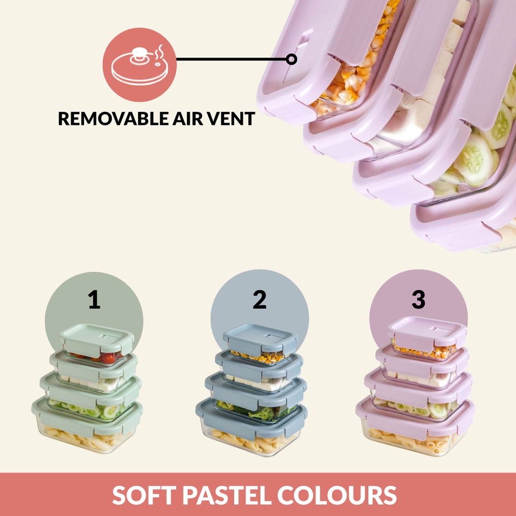 Venti Food Containers Lavender Set Of 4 370ml 660ml 1000ml 1500ml Nestasia