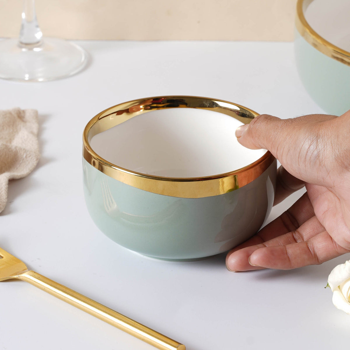 VERA Green 27 Piece Dinner Set For 6 Nestasia