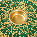 Verdant Mandala Handpainted Tealight Holder Set Of 2 Nestasia