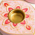 Viana Wooden Handpainted Tealight Holder Set Of 2 Nestasia