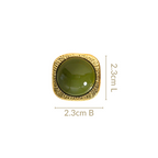 Vintage Nouveau Studs Green Nestasia