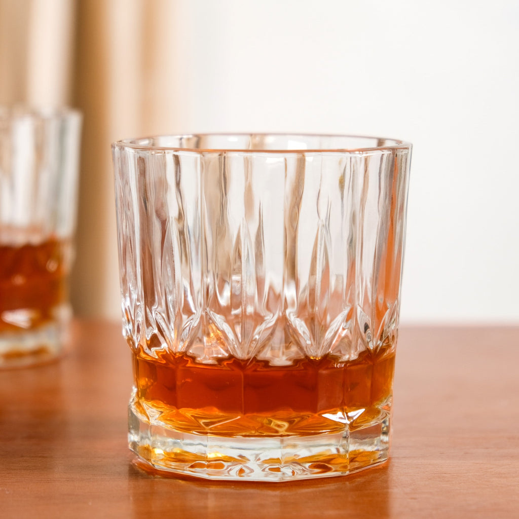 Set Of 6 Vintage Old Fashioned Whiskey Glasses 230ml Nestasia