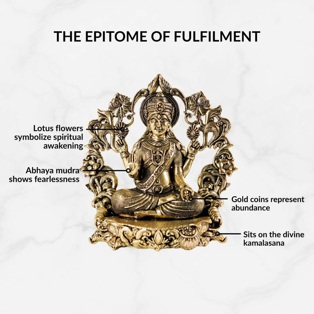 Vishnupriya Maha Laxmi Pure Brass Idol With Gift Box 10cm Nestasia
