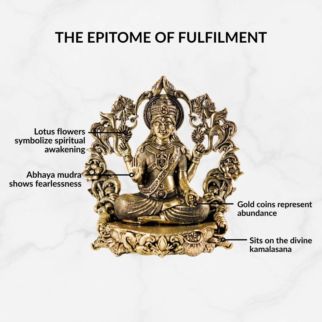 Vishnupriya Maha Laxmi Pure Brass Idol With Gift Box 10cm Nestasia