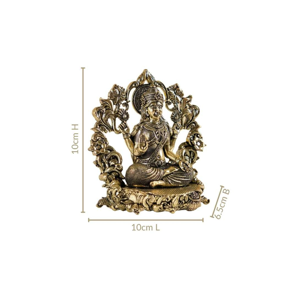 Vishnupriya Maha Laxmi Pure Brass Idol With Gift Box 10cm Nestasia
