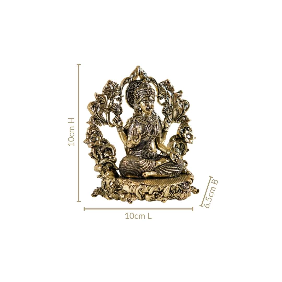 Vishnupriya Maha Laxmi Pure Brass Idol With Gift Box 10cm Nestasia