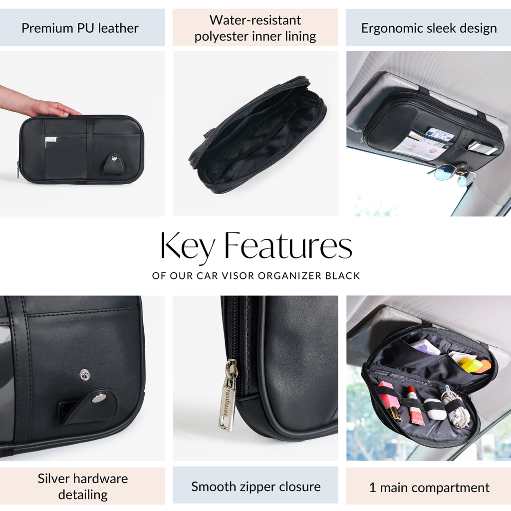 Car Visor Organizer Black Nestasia