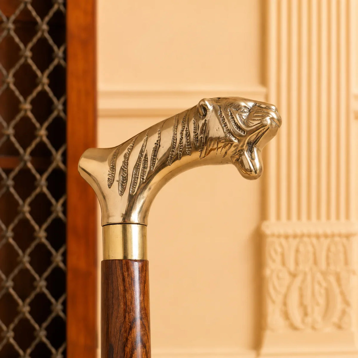 Brass Wooden Walking Stick (37 Inch) Vedansh Craft