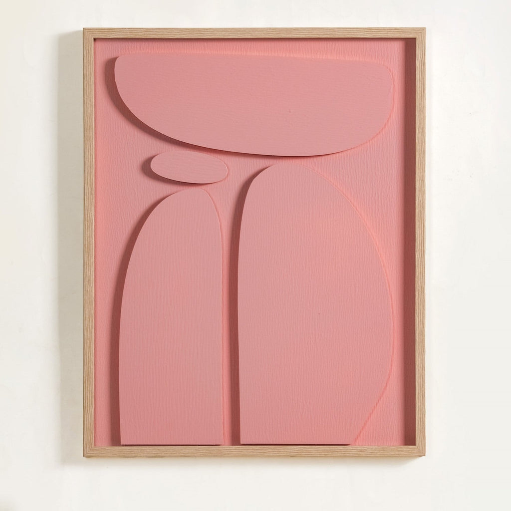3D Abstract Wall Art Pink Set Of 2 20x16 Inch Nestasia