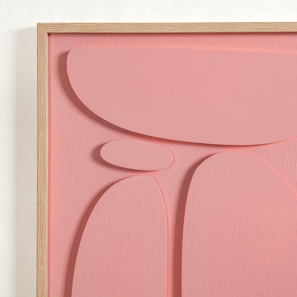 3D Abstract Wall Art Pink Set Of 2 20x16 Inch Nestasia