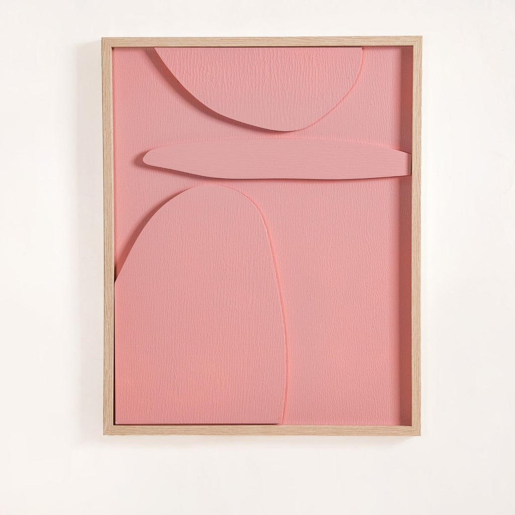 3D Abstract Wall Art Pink Set Of 2 20x16 Inch Nestasia