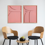 3D Abstract Wall Art Pink Set Of 2 20x16 Inch Nestasia