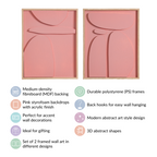 3D Abstract Wall Art Pink Set Of 2 20x16 Inch Nestasia