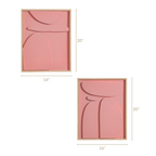 3D Abstract Wall Art Pink Set Of 2 20x16 Inch Nestasia