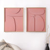 3D Abstract Wall Art Pink Set Of 2 20x16 Inch Nestasia