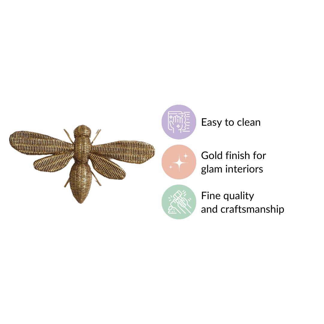 Honeybee Wall Decor Gold Nestasia