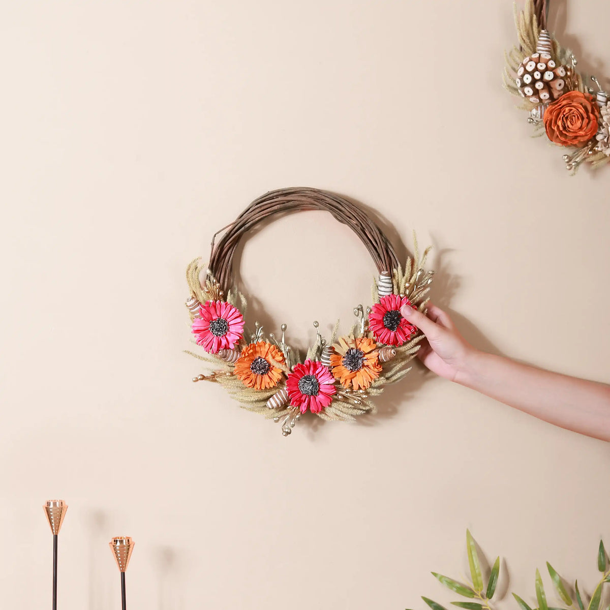 Eco Sustainable Flower Wreath For Home Multicolour Nestasia