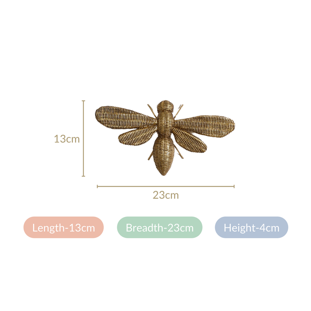 Honeybee Wall Decor Gold Nestasia