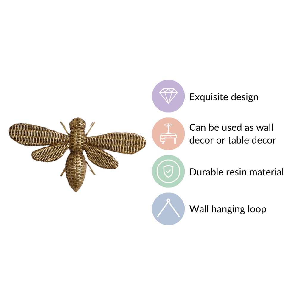 Honeybee Wall Decor Gold Nestasia
