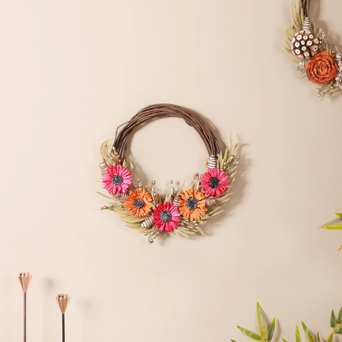 Eco Sustainable Flower Wreath For Home Multicolour Nestasia