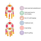 Handmade Festive Wall Hanging Set Of 2 Multicolour Nestasia