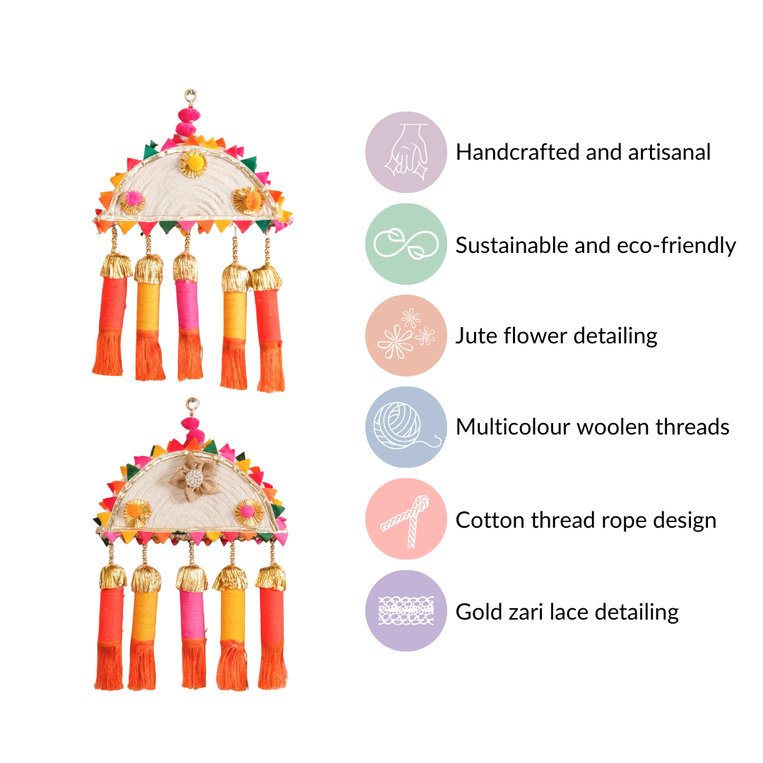 Multicolour Decorative Wall Hanging Set of 2 Nestasia