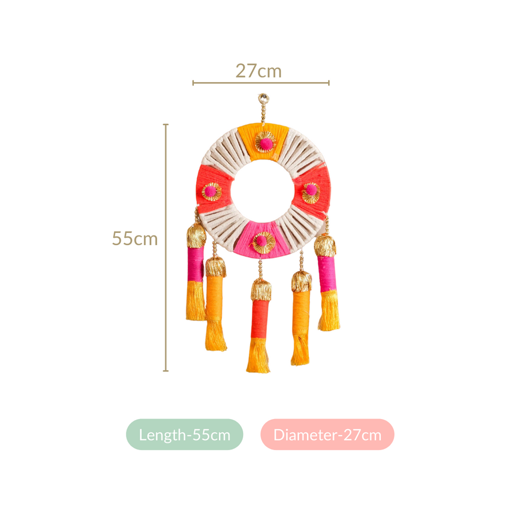 Handmade Festive Wall Hanging Set Of 2 Multicolour Nestasia