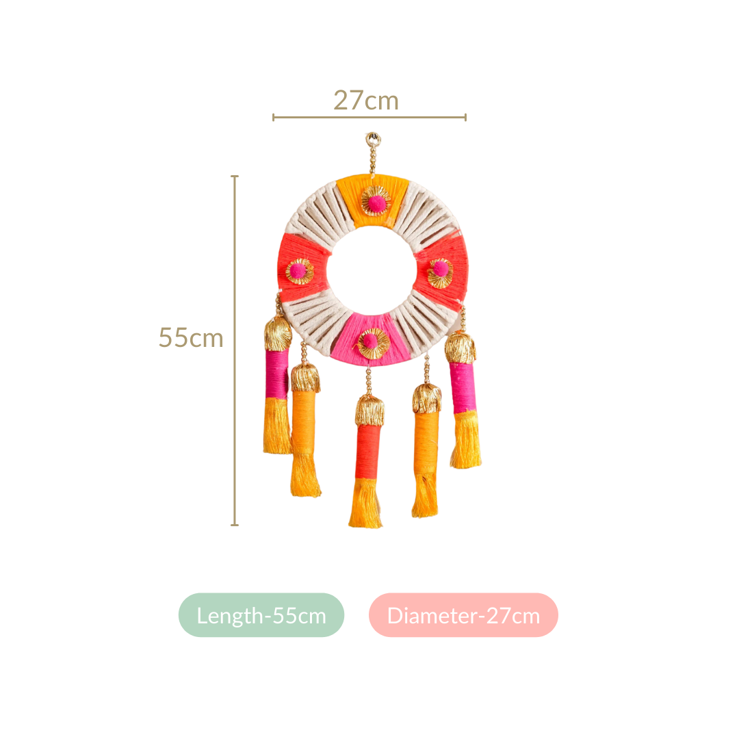 Handmade Festive Wall Hanging Set Of 2 Multicolour Nestasia