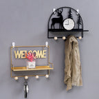 Welcome Wall Hanging Metal Rack Gold Nestasia