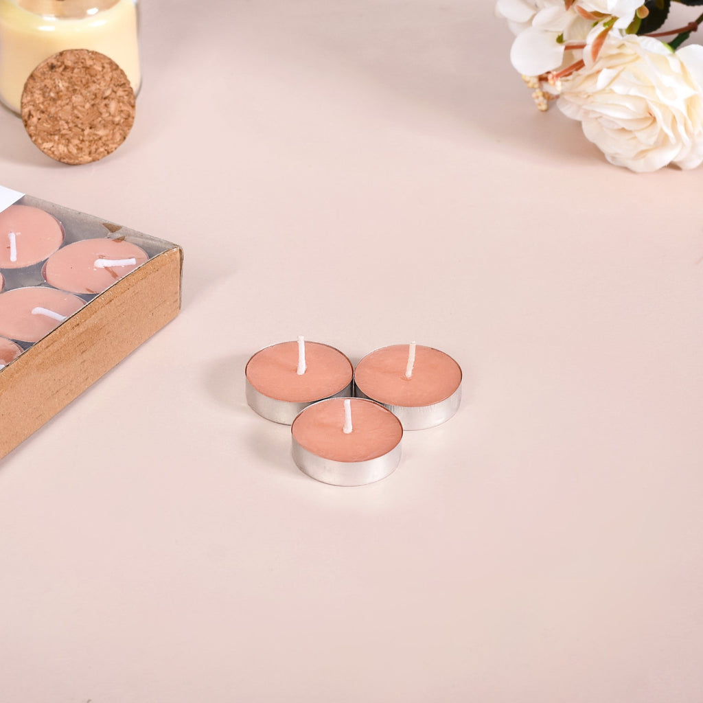 Festive Tealight Candles Peach Set Of 50 Nestasia