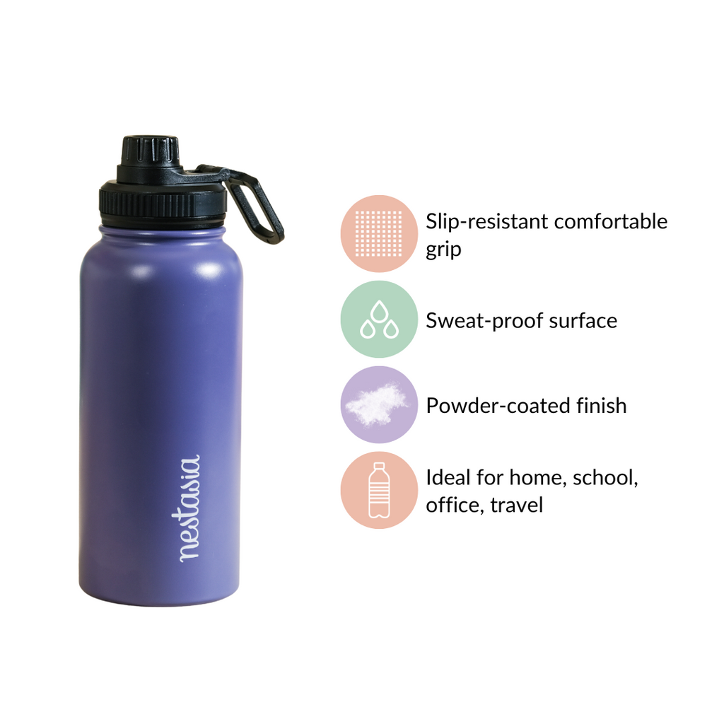 Stainless Steel Travel Bottle Blue 1L Nestasia