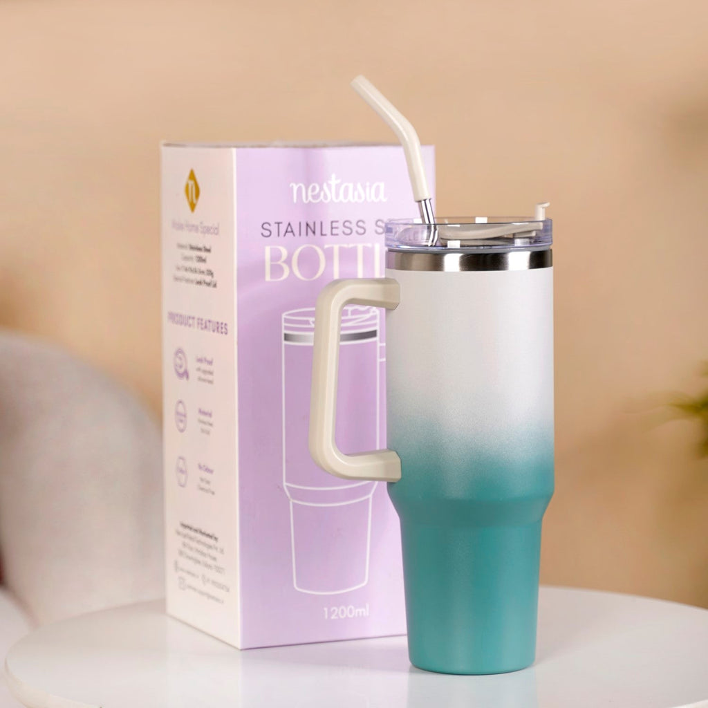 Heat Insulated Steel Water Bottle For Travel 1200ml Nestasia