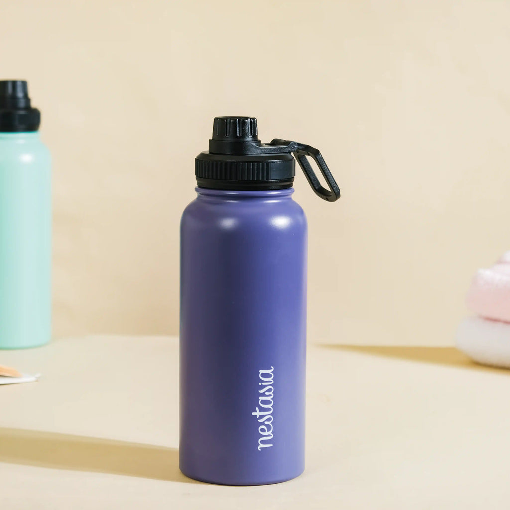 Stainless Steel Travel Bottle Blue 1L Nestasia
