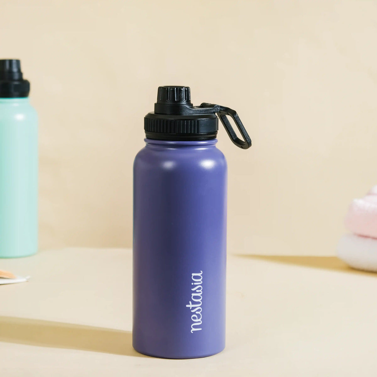 Stainless Steel Travel Bottle Blue 1L Nestasia